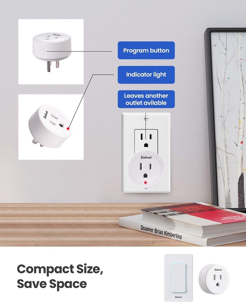 Remote Control Outlet Plug Switch, Buckle Design & Removable Wireless Light S...