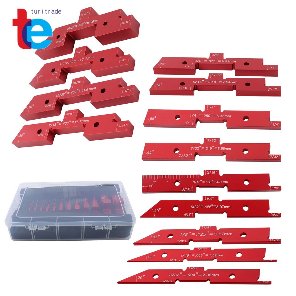 14 Pcs Aluminum Precision Router Table Setup Bars Setup Blocks Woodworking