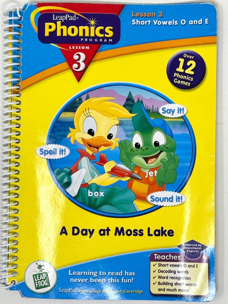 LEAPFROG Phonics Program Lesson 3 A Day at Moss Lake Workbook Kids Reading VG