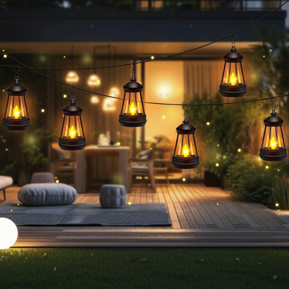 Mini Solar Lantern Lights Replacement for Outdoor Statue, Small 1 Pack, Black