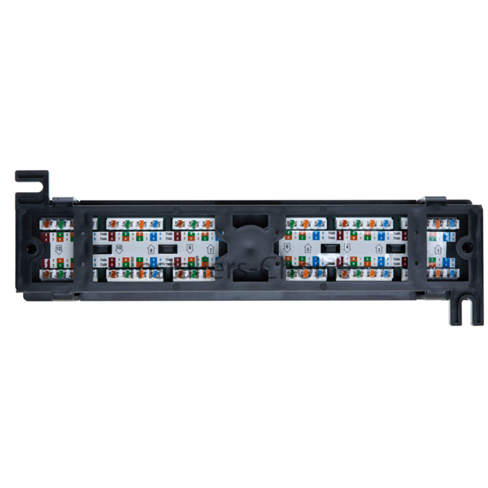 12 port Cat6 UTP LAN wall mount patch panel bracket RJ45 110 Network