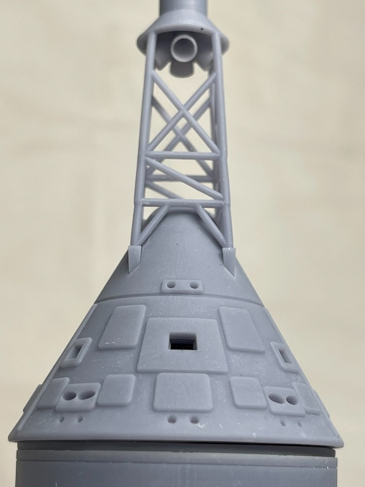 Highly detailed 1/96 scale Saturn V Command Module stack - 3D resin printed kit