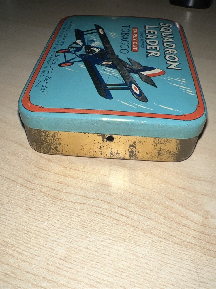 Ob18- Rare Squadron Leader Curly Cut Tobacco Tin, Samuel Gawith & Co