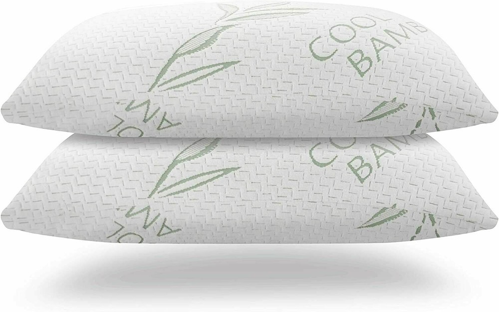 Cool Bamboo Pillow 2 Pack Adjustable Shredded Memory Foam Pillow For Sleeping