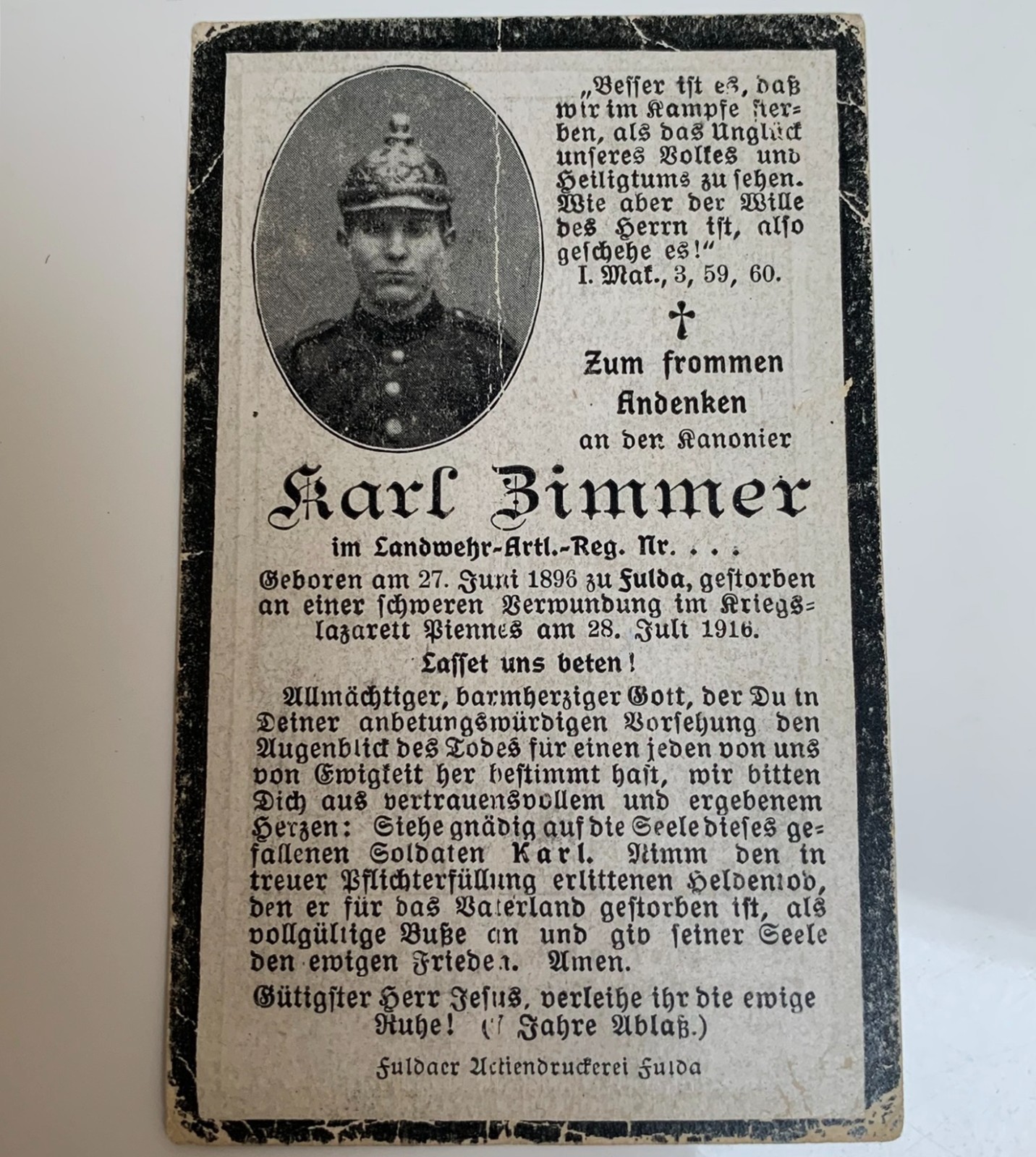 Group 5 KIA WW1 German Army Soldiers Mourning Death Cards Killed in Action