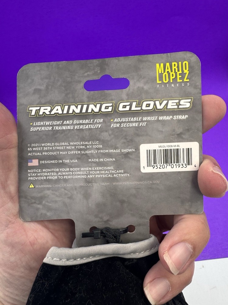 Mario Lopez Padded Strength Training Gloves Medium