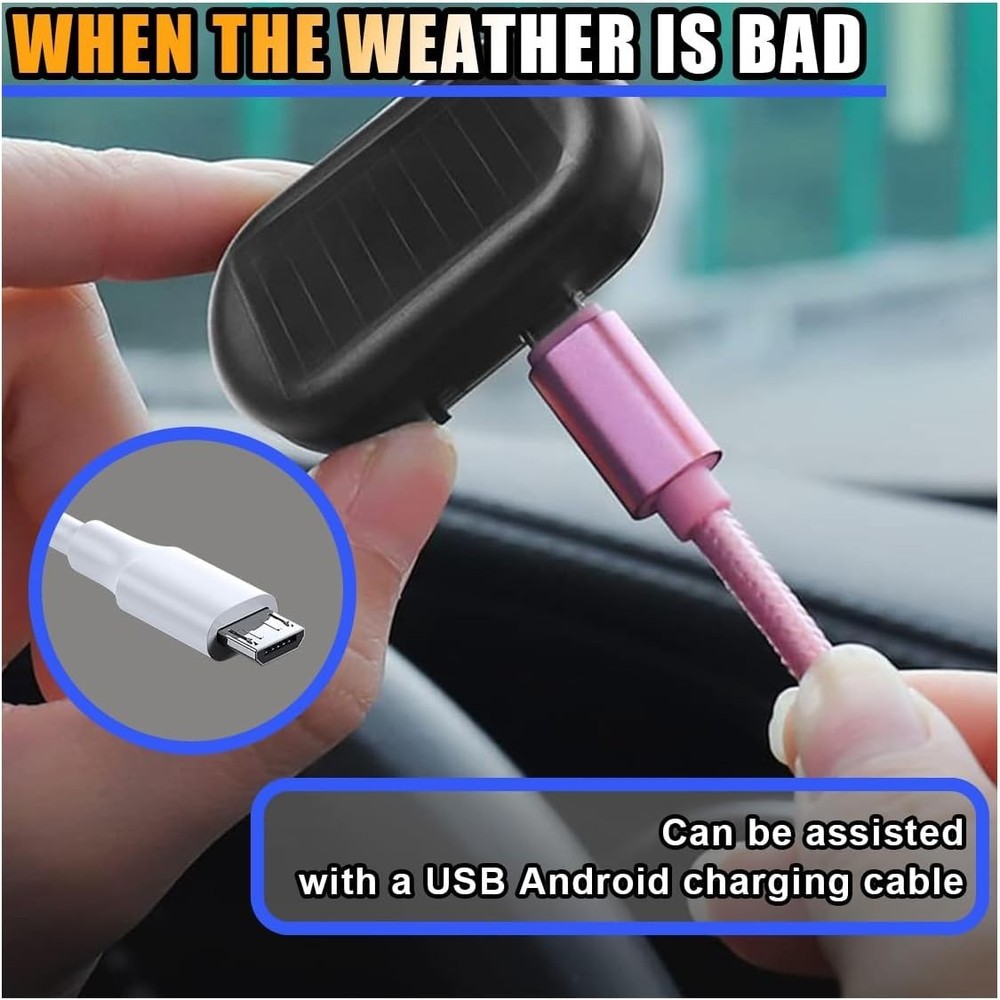 Solar-Powered Flashing Warning Light - Dependable Vehicle Security Accessory