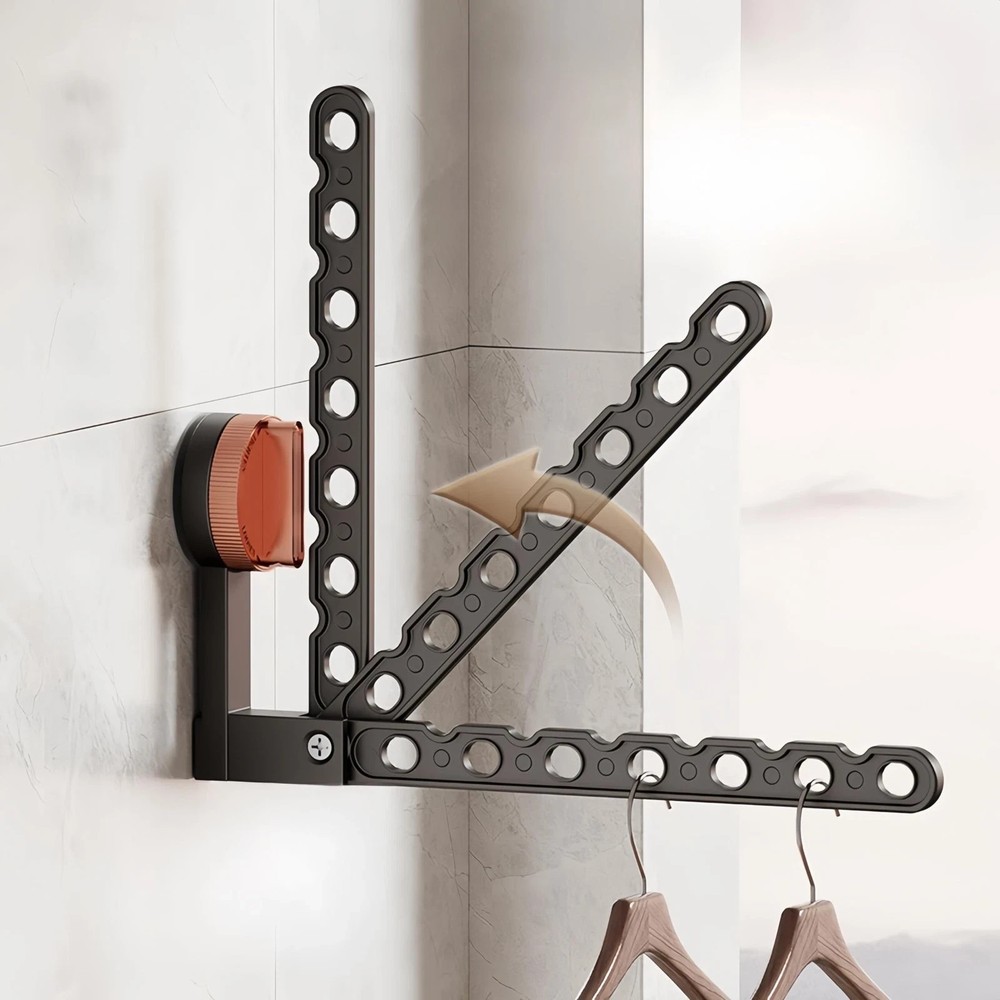 Wall Mounted Clothes Drying Rack Laundry Dryer Hanger With Suction Cup Foldable