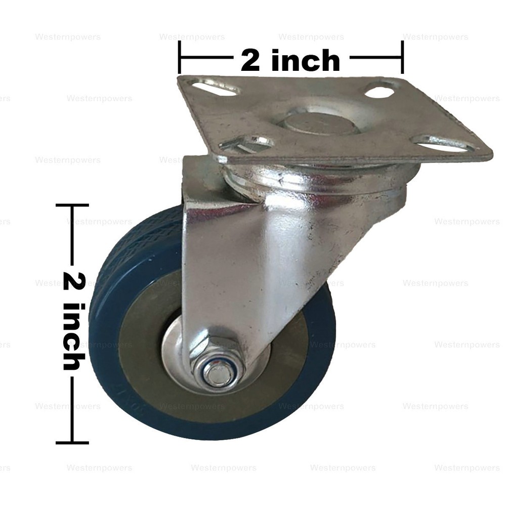 4 Pack 2'' Caster Wheels Swivel Plate Casters PVC