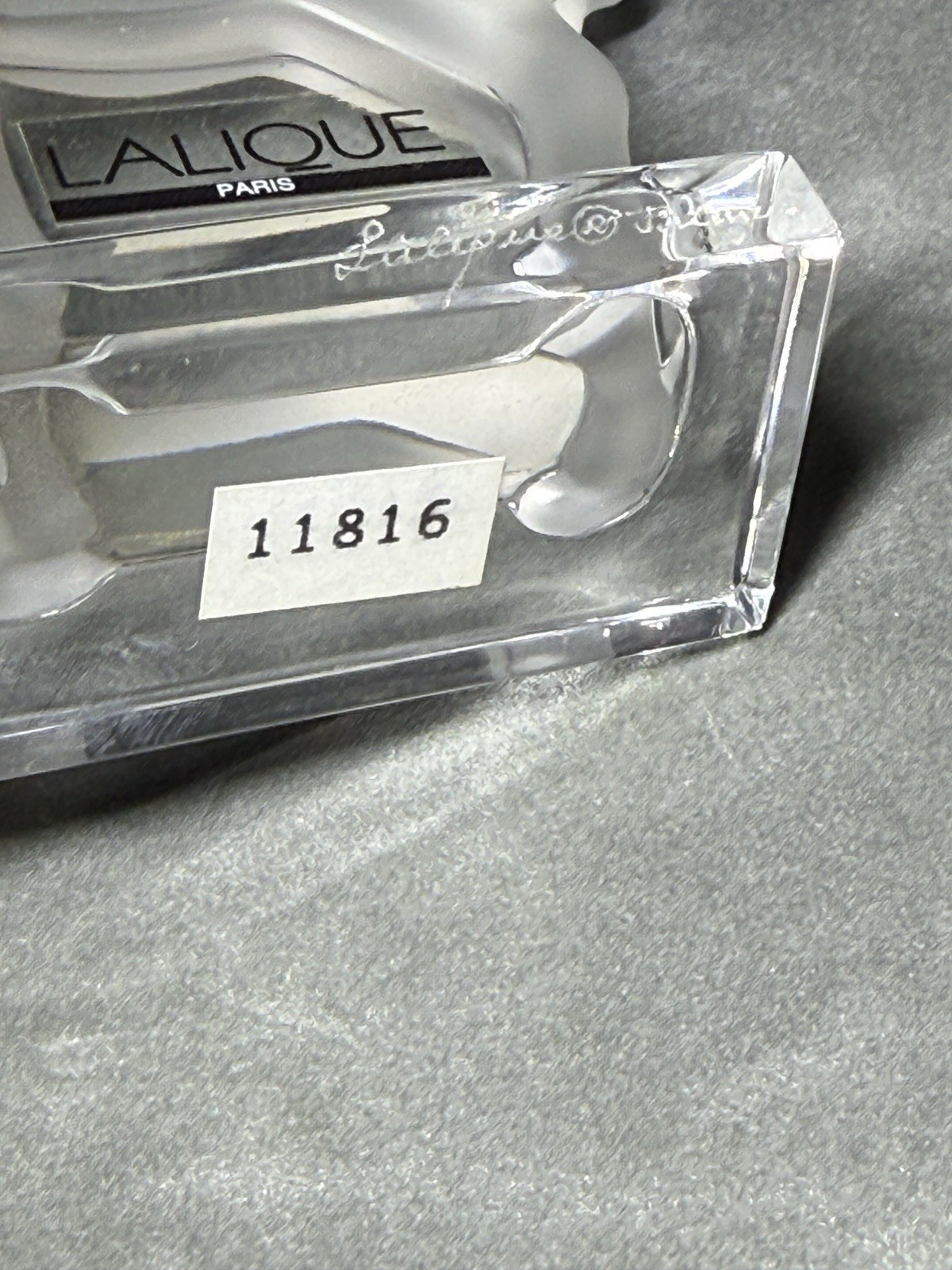 Signed Rene Lalique France Crystal Cheval Tang Presse Horse Paperweight 11816 NR