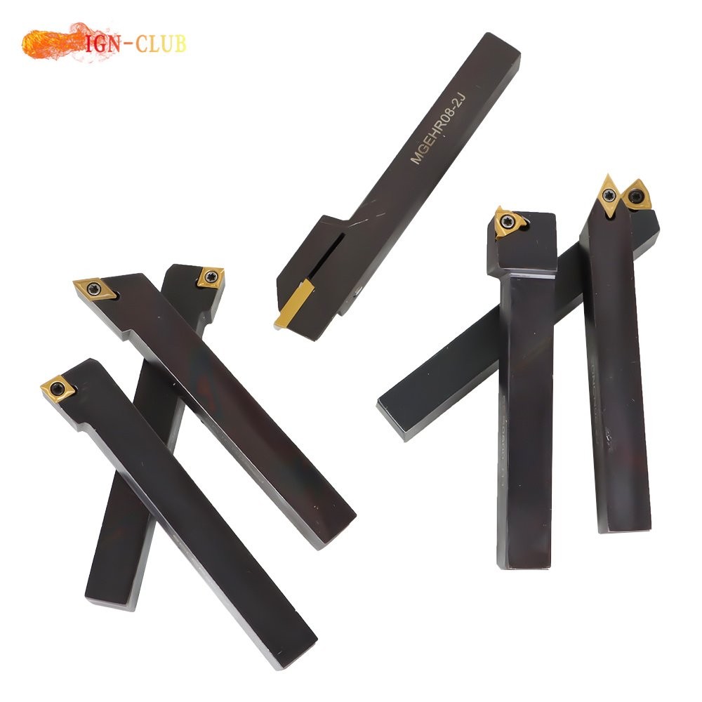 7Pcs Carbide Indexable Turning Tool 1/2" Lathe Tool Bit Thread Insert Holder Kit