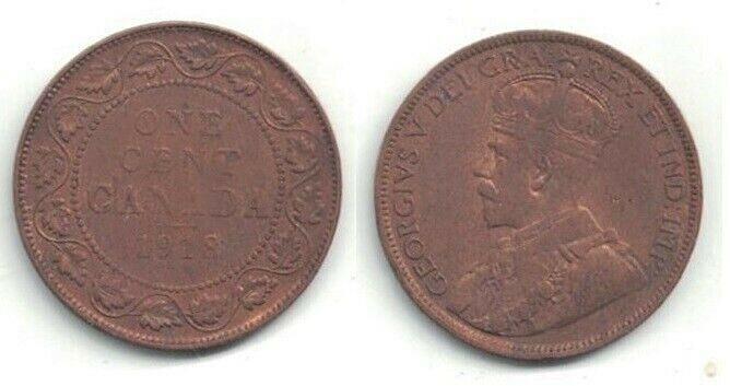 🍁 Canada 1918 Large Cent in a Choice, Almost Uncirculated Condition ~