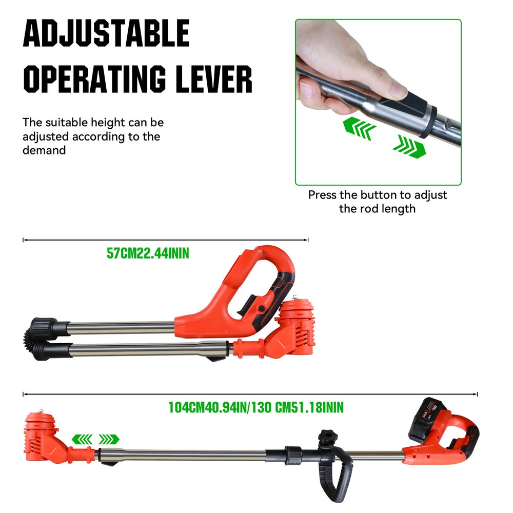 Electric Cordless Grass String Trimmer Lawn Edger Weed Wacker Cutter + 2 Battery