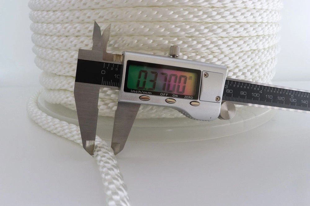 3/8 200'' White Industrial Smooth Solid Braid Nylon Polyester Derby Rope