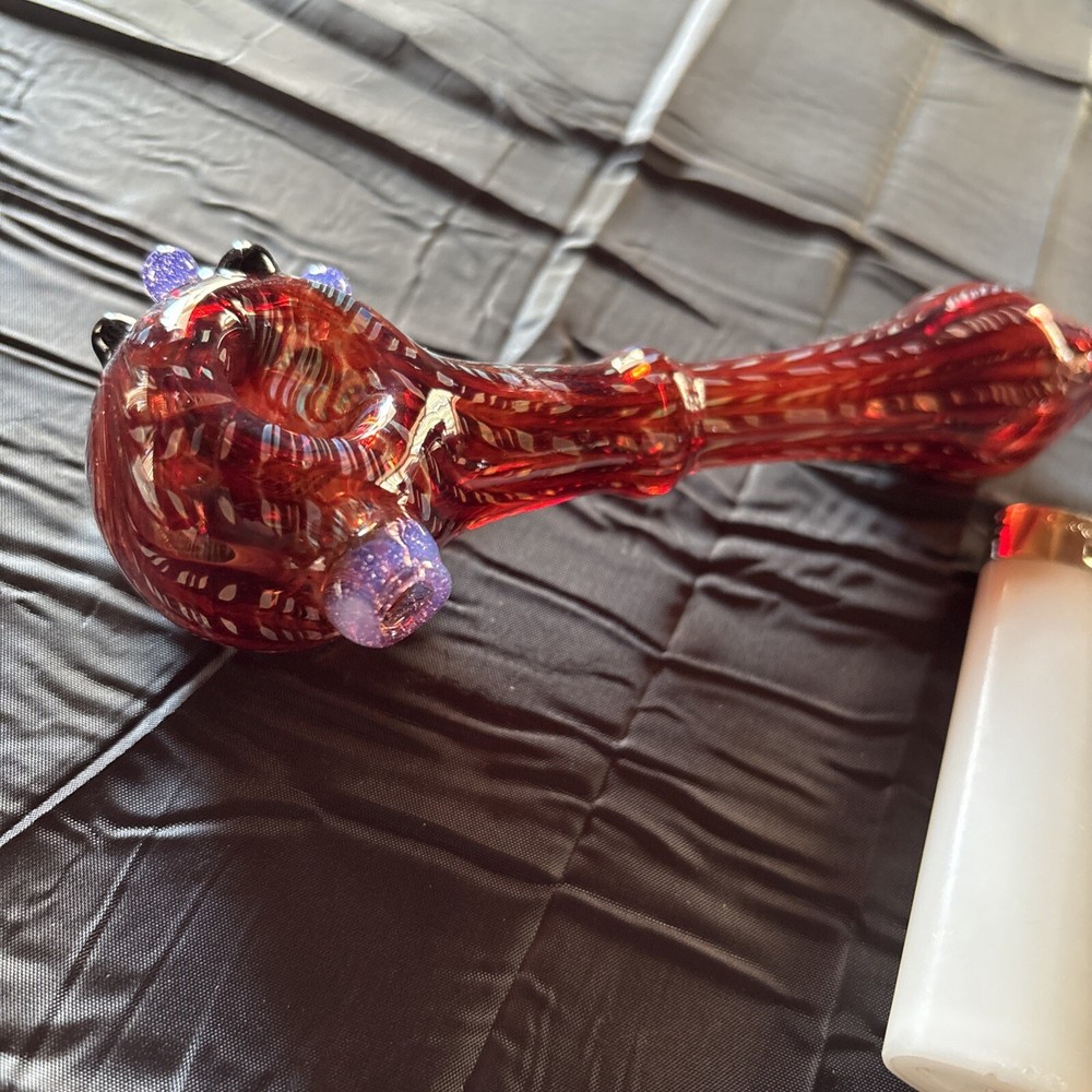 Handmade Glass Pipe Deep Ruby