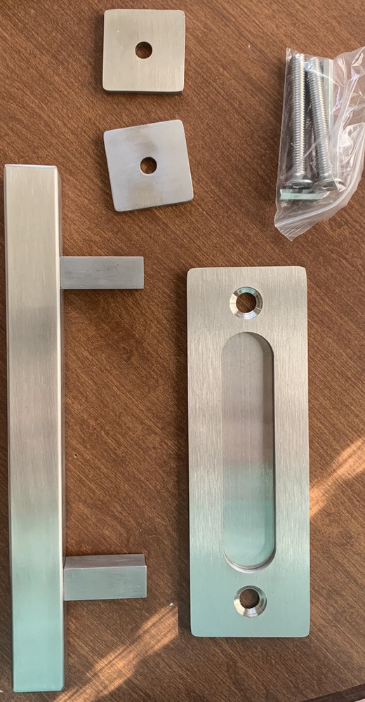 Homlux Barn Door Handle Hardware Silver Square