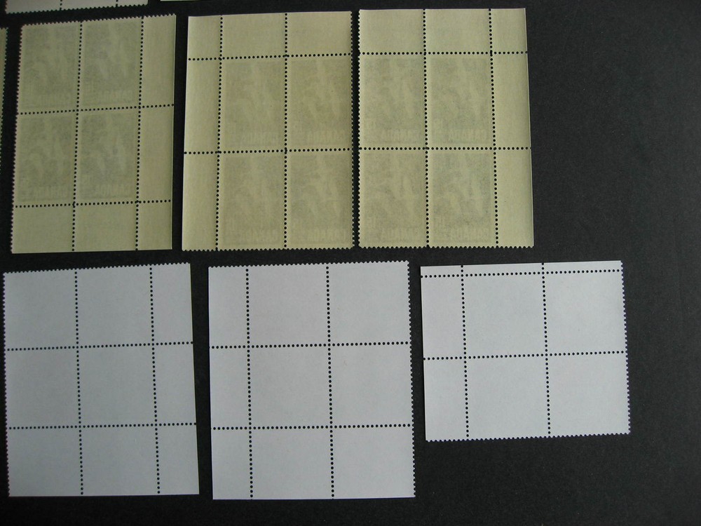 Canada 14 different better MNH 15c plate blocks, different positions count