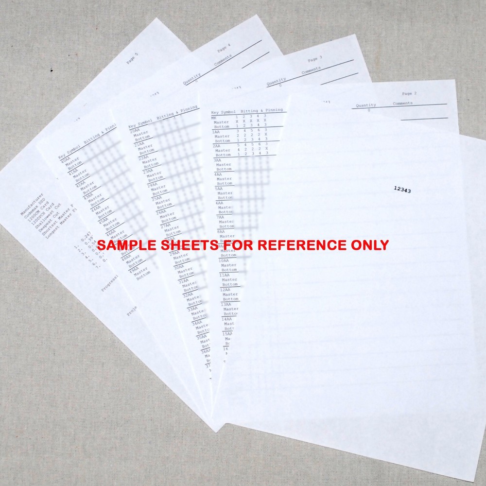 Kwikset KW1 Space & Depth Keys With MK Setup System Sheets ~ Locksmith