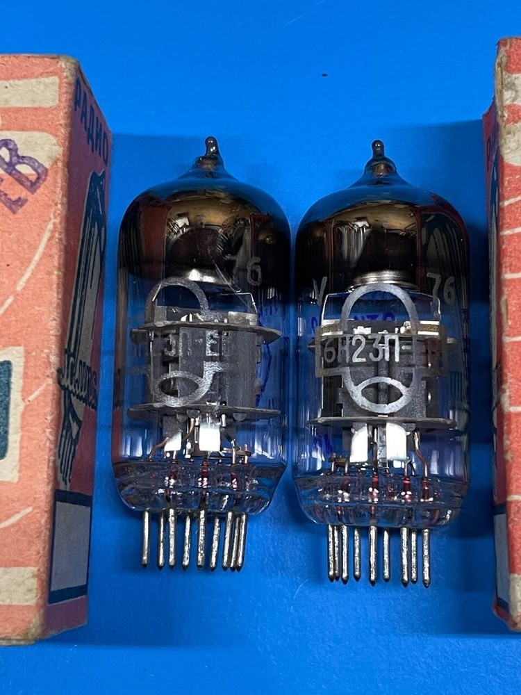 2 pcs 6N23P-EV (6922, E88CC, E7106, ECC868) DOUBLE TRIODE / SILVER GRID / NEW /