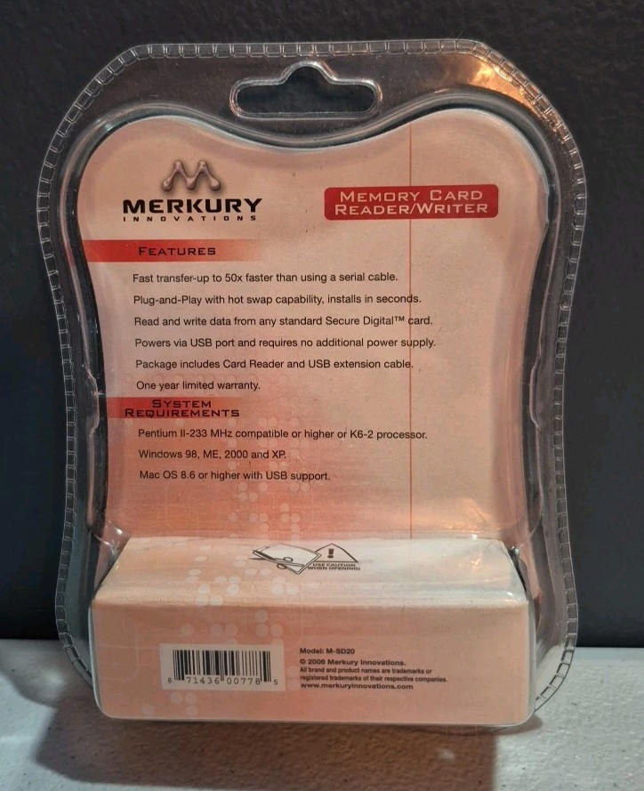 NEW Merkury Innovations Secure Digital Multi-card Reader/Writer High Speed