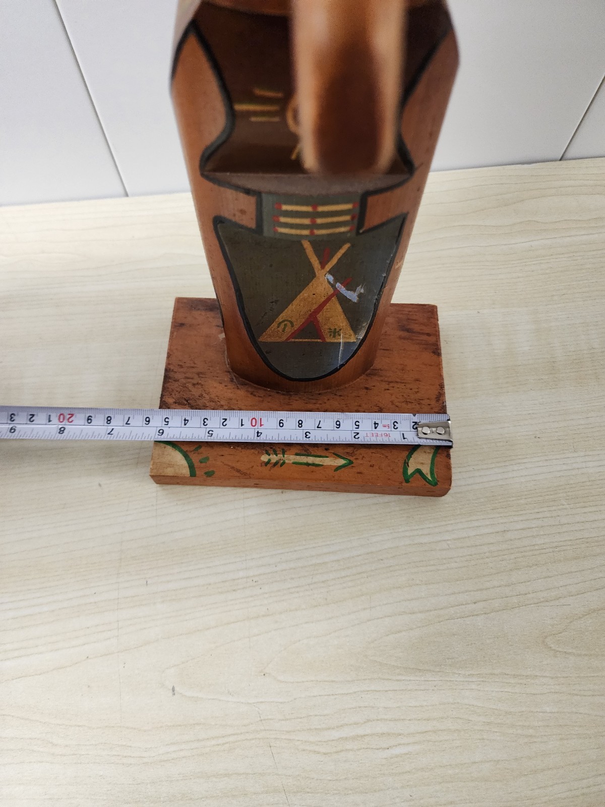 Large Vintage Carved Totem Pole 25" Tall Chippewa Native American Indian