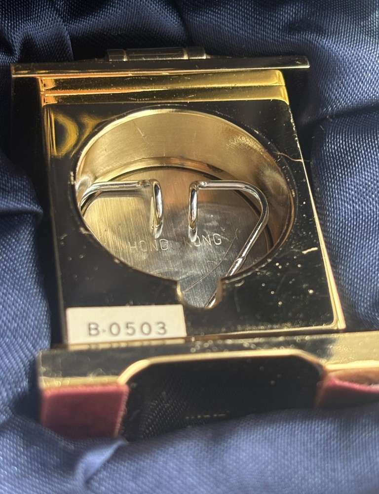 BULOVA Miniature Solid Brass Alarm Clock | Model B0503 2 1/8”
