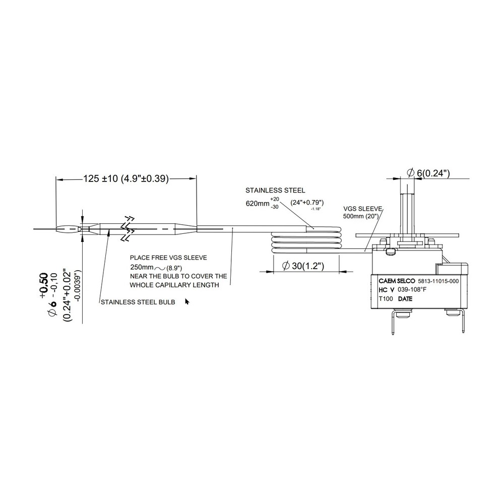UHMT1-S Internal MUH Series Thermostat