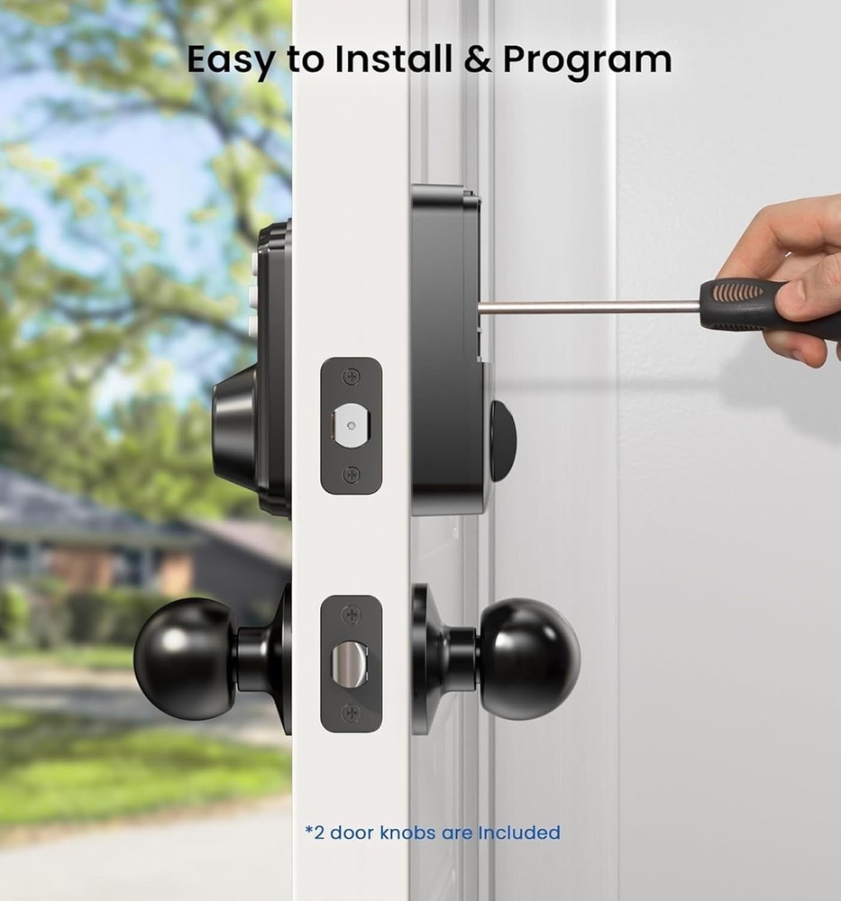 Keyless Entry Door Lock with Backlit Keypad - Matte Black
