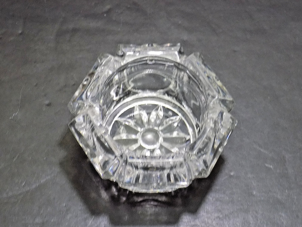 Antique Clear EAPG Hexagon Master Open Salt Cellar