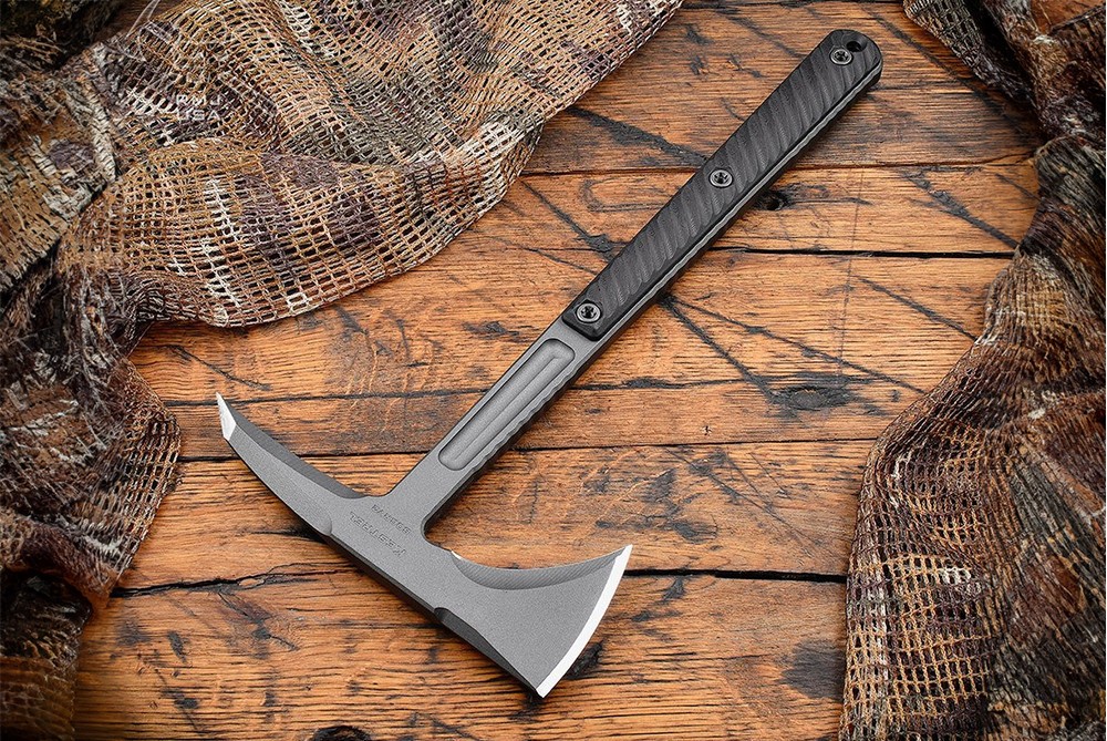 RMJ Tactical Kestrel Tomahawk Tungsten Cerakote Finish w/ G-10 Handles & Sheath