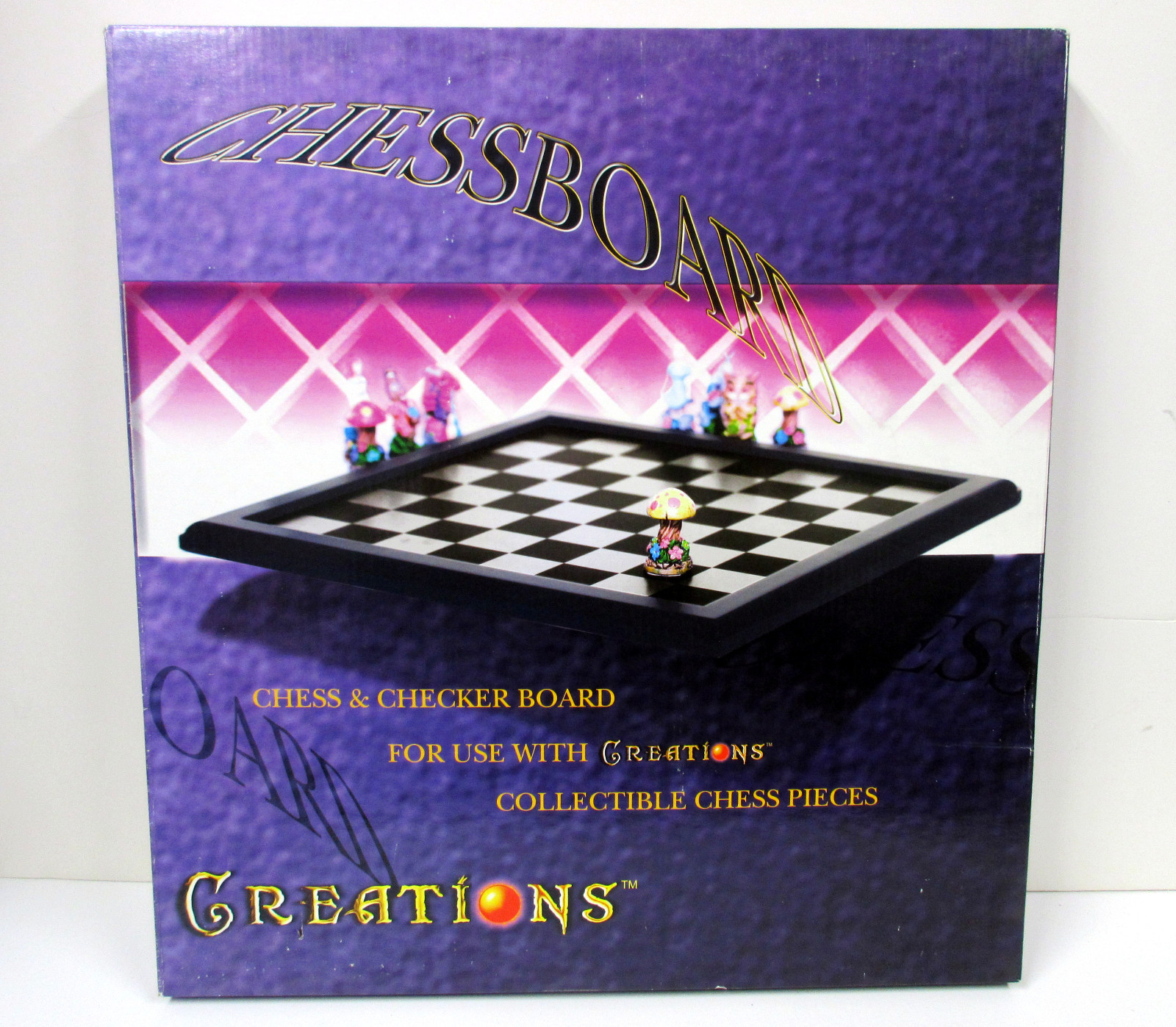 Classic Wooden Chess & Checkers Game Board Only - Black & White Square Pattern