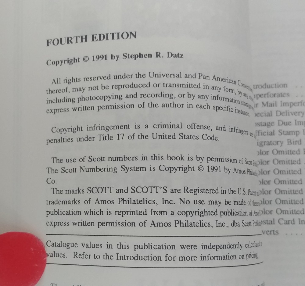 Mint Marks & US Errors Inverts Imperforates Colors Omitted 1992