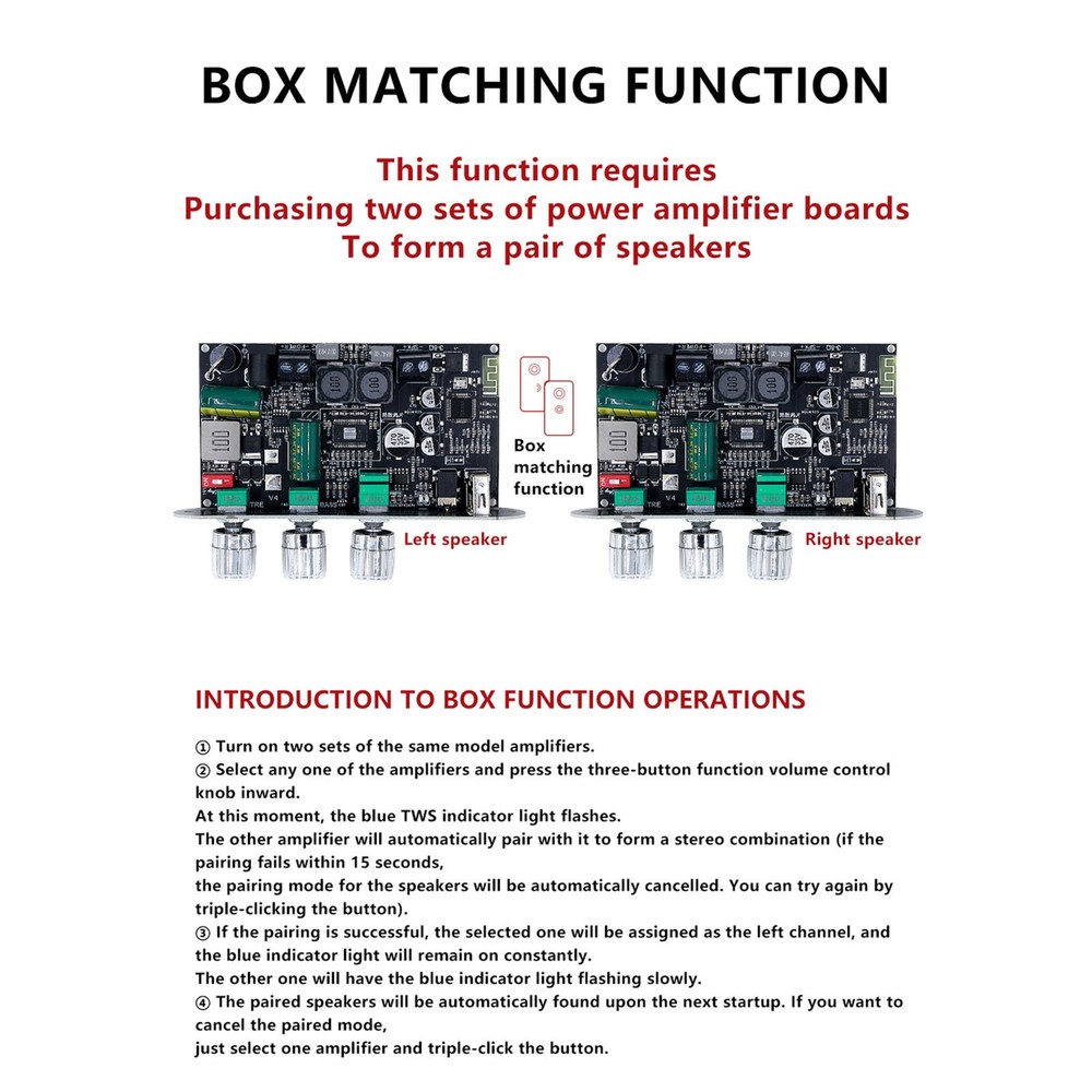 Amplifier Board 100W Mono Amp Module Stereo Pairing Amplifier Board