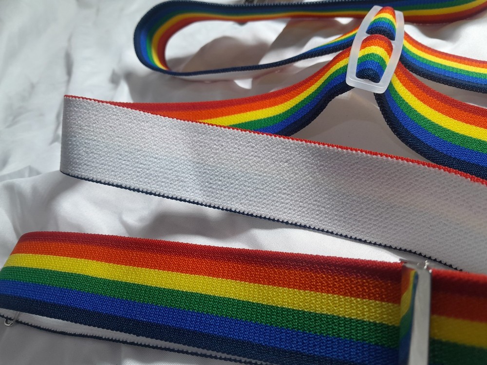 Rainbow Colours Striped Adjustable Suspenders/Braces