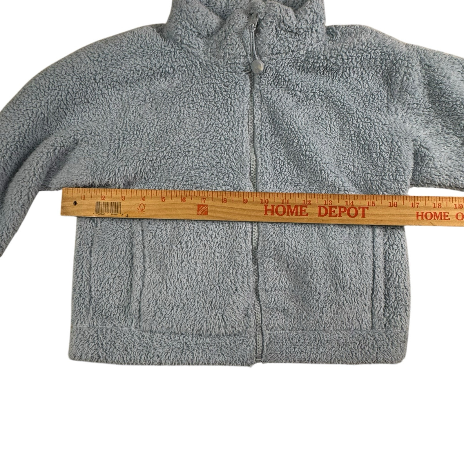 Athleta Girl Teddy Fleece Sherpa Jacket Light Blue Sz M (8-10)