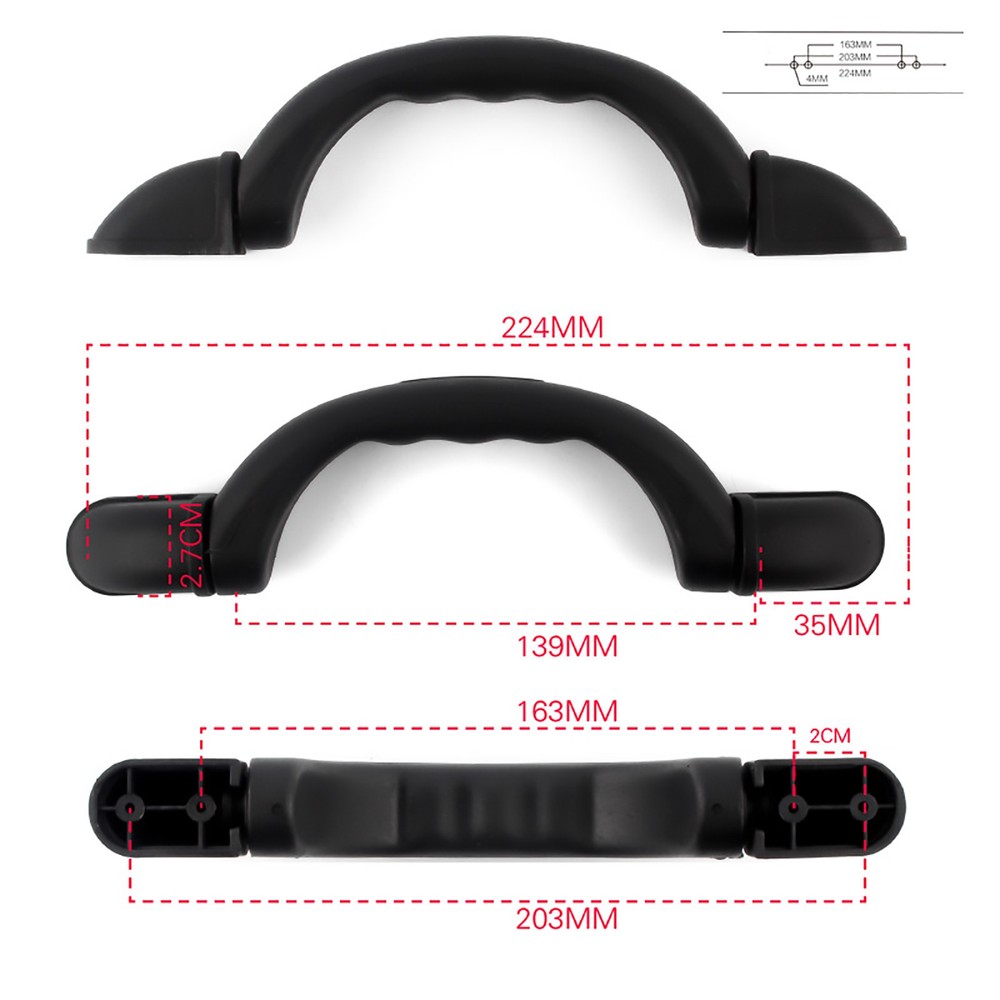 Plastic Black Travelling Suitcase Luggage Case Handle Pull Grip Replacement 1pc