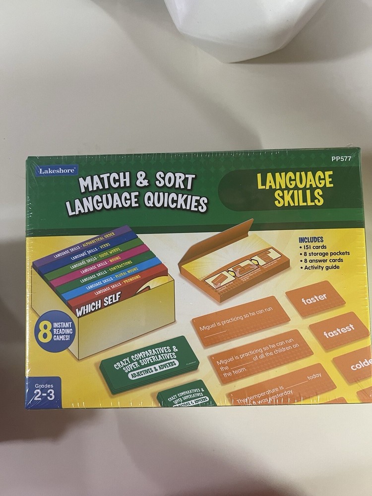Lakeshore Match & Sort Language Quickies - Gr. 2-3 - Complete Set New
