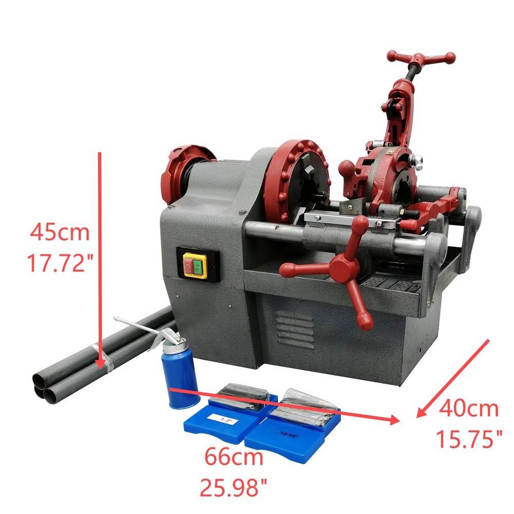 1/2"-2" Pipe Threading Machine 110V 750W Electric Threader 3in1 Multifunctional