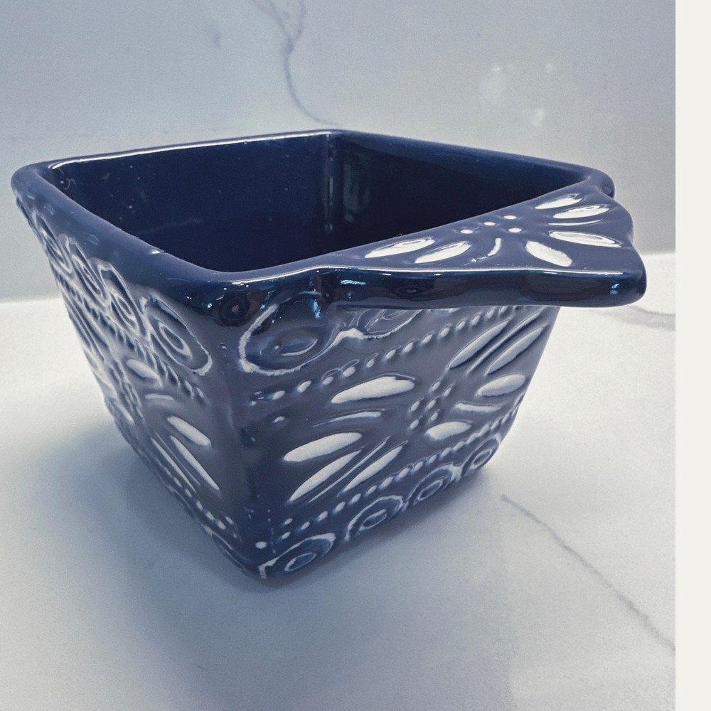 Temptations Old World Blue Ceramic Individual Ramekins Presentable Ovenware