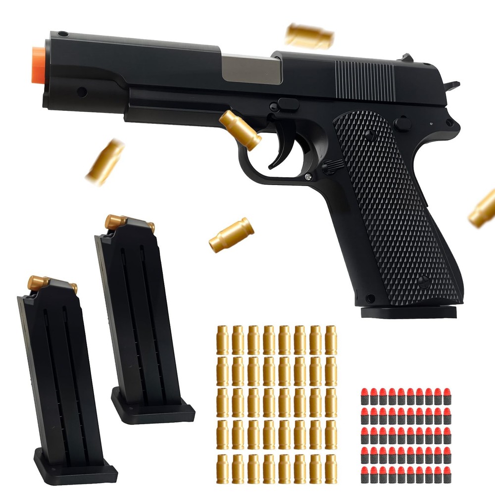 Toy Blaster for Kids with Shell Ejection - 40 Shells, 50 Foam Bullets  2 Mags...
