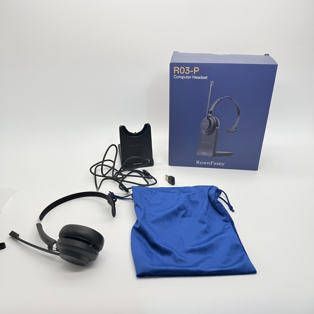 RownFusny R03-P Computer Headset with Microphone Noise Cancelling Bluetooth