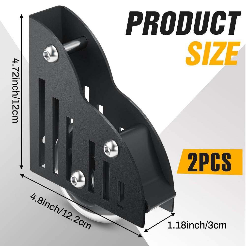 2 Pack Sliding Library Ladder Floor Roller Wheels with Brake