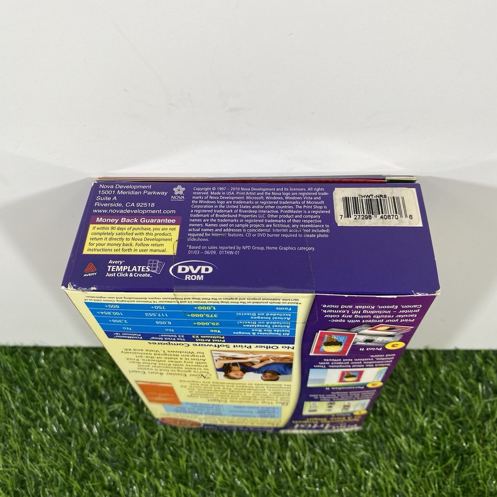 Nova Print Artist Platinum Version 23 Graphic Software Windows 7 Vista, XP