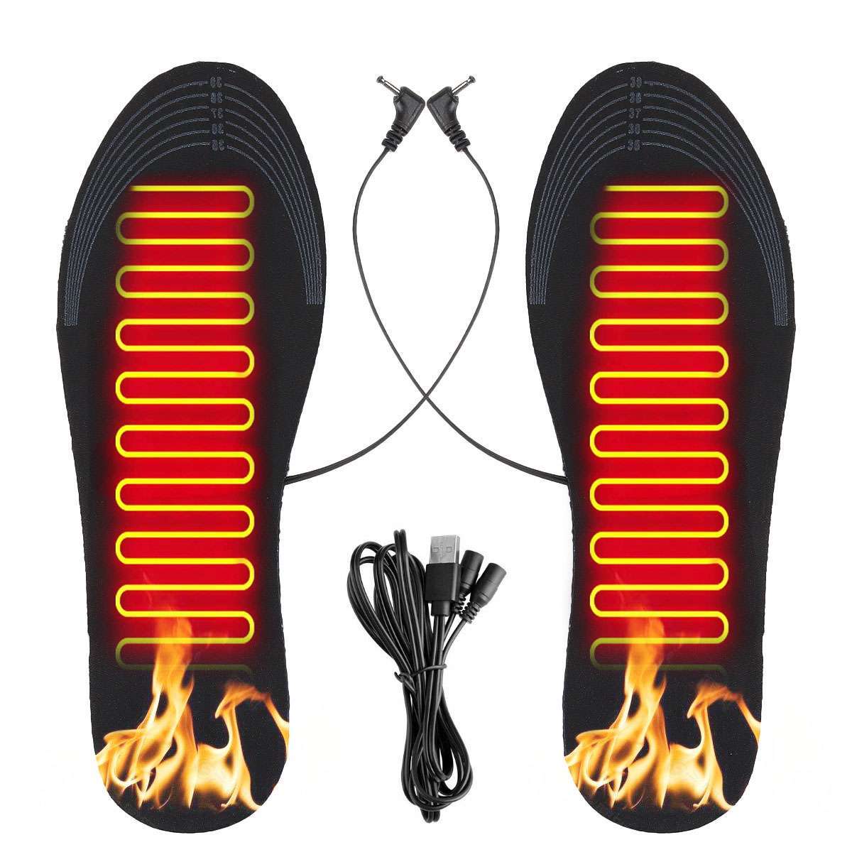 USB Electric Heated Shoe Insoles Warm Socks Feet Heater Foot Winter Warmer Pads