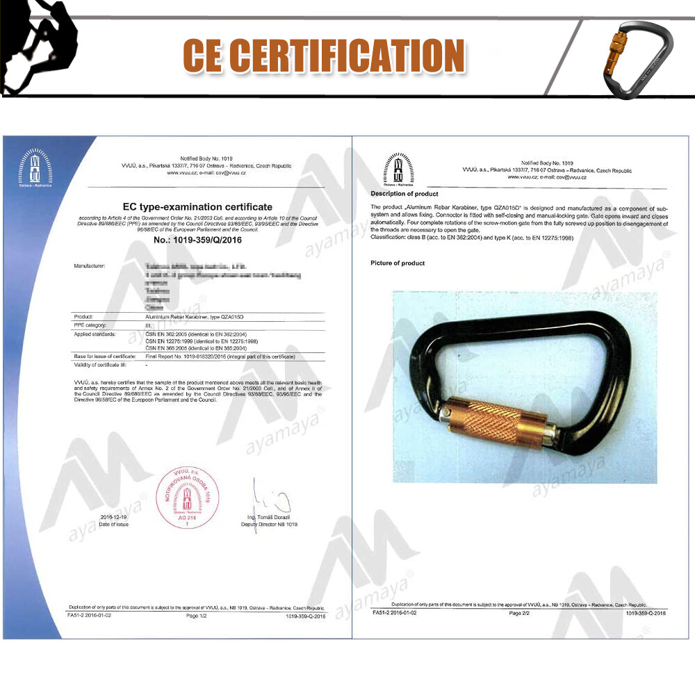 30KN Heavy Duty Auto Locking Climbing Carabiner Aluminum D Ring Clips Twist Lock