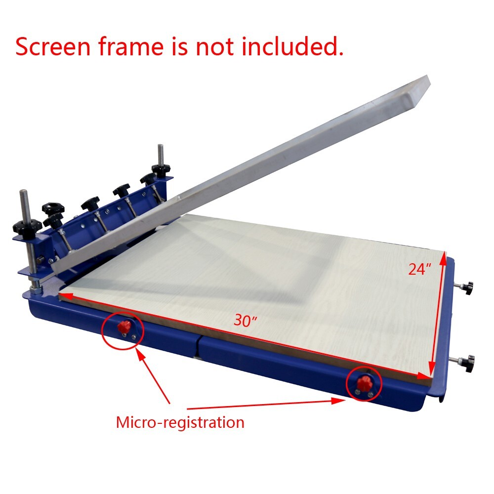Micro-adjust 1 Color Screen Printing Machine 30" x 24" Pallet Press Printer