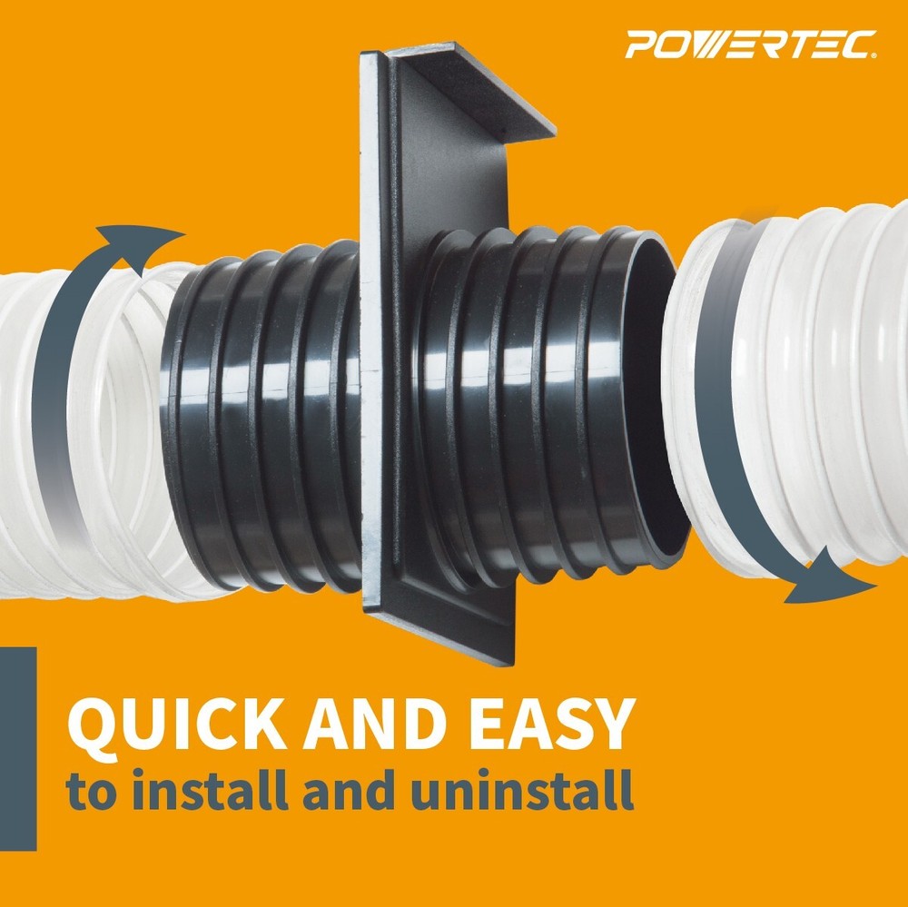 POWERTEC 4" Double Threaded Blast Gate for Dust Collector, 2PK (70192-P2)