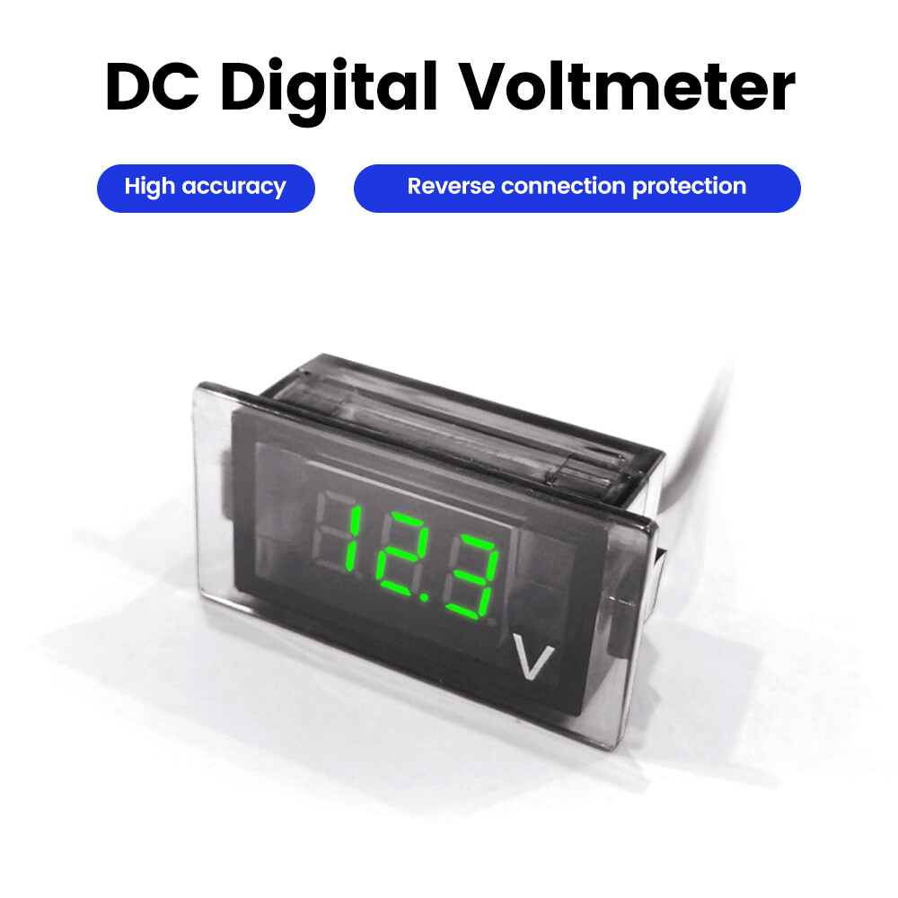 DC12~24V 3-Digit Digital Voltmeter High Precision LED Panel Type Waterproof
