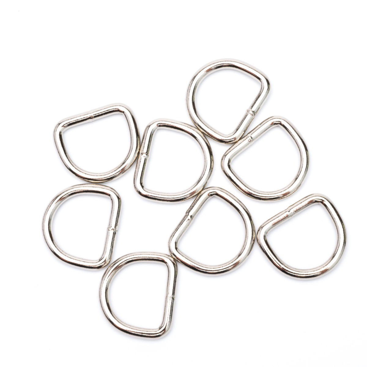Country Brook Design® 5/8 Inch Nickel Plated Welded D-Rings, 10 Pack