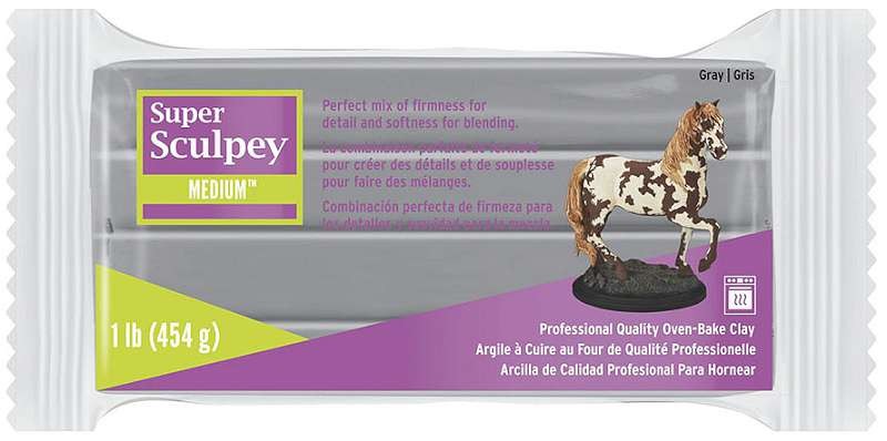 Super Sculpey Medium Blend Clay 1lb Gray